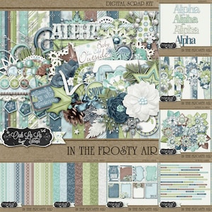 Winter, Schnee, in der frostigen Luft Sammlung Digital Scrapbook Kit, Scrapbooking
