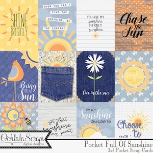 Pocket Full Of Sunshine Pocket Scrapbook Cards Digital Scrapbook Kit