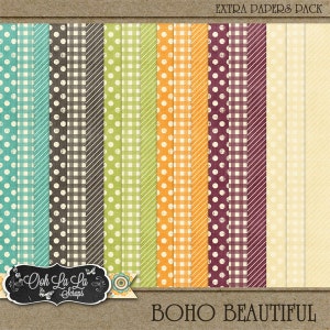 Scrapbooking digitale Boho Bellissimi documenti extra - Kit scrapbook digitale