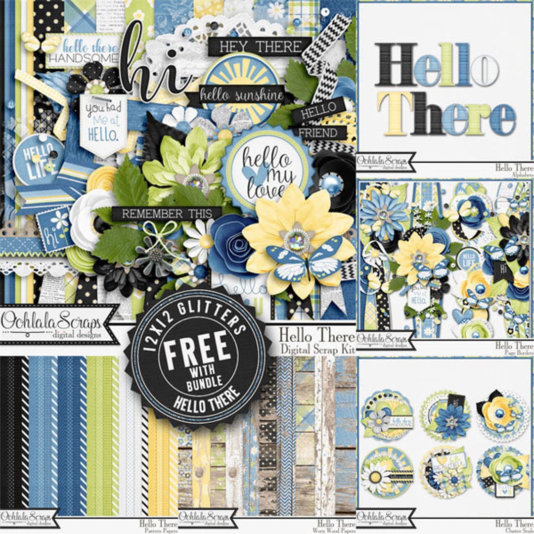 Hello There 12x12 Digital Scrapbook Kit Bundle - Etsy