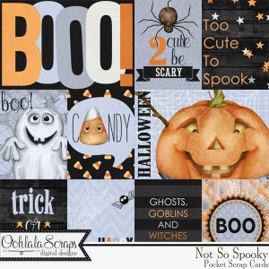 Nicht so gruselige Halloween Tasche Scrap Karten Verzierungen, Urlaub Digital Scrapbook Kit