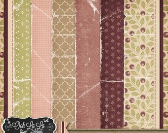 Remember When, Abgenutzte und Zerrissene Shabby Grungy Muster-Papiere, Digitales Scrapbook Kit, Scrapbooking