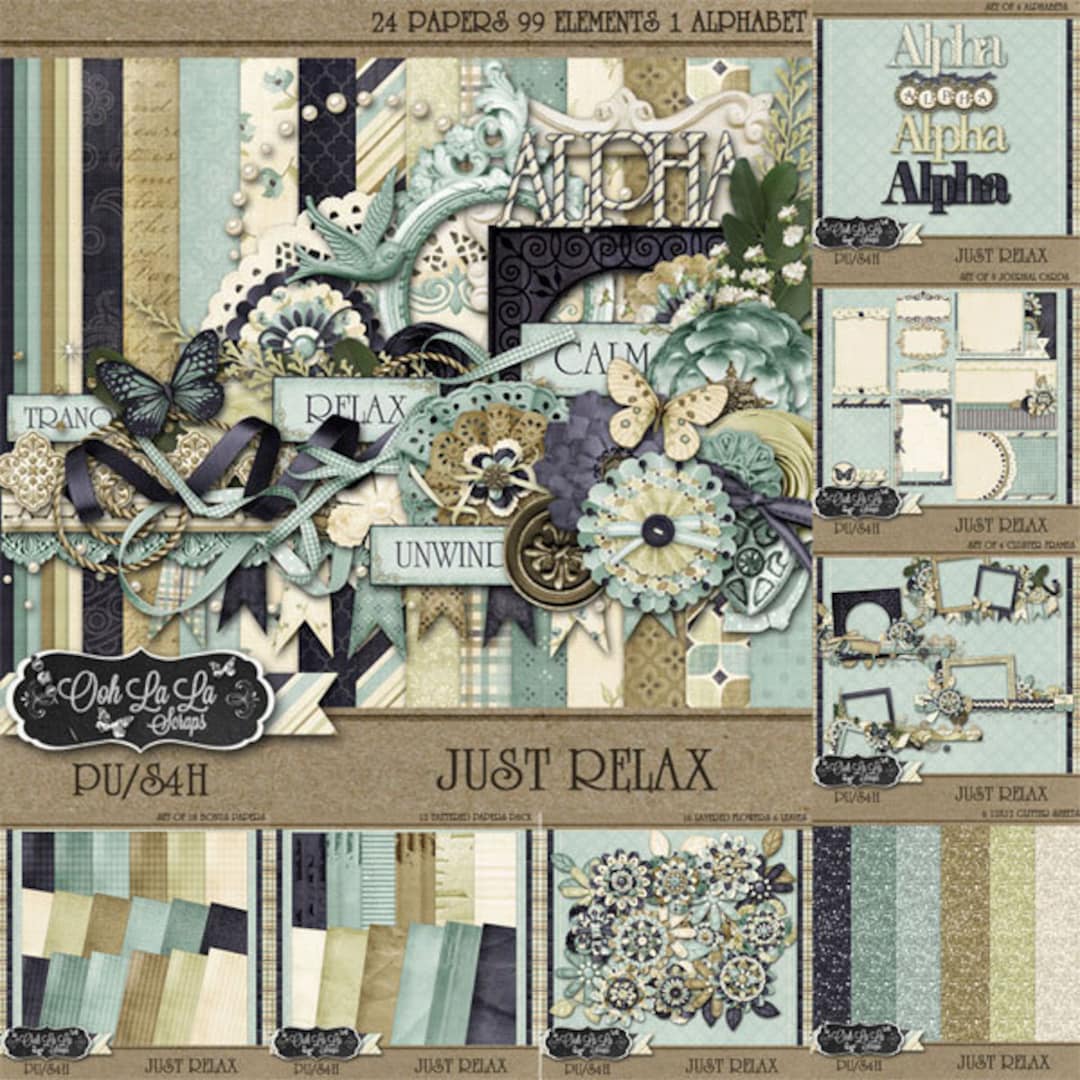 Just Relax Digital Scrapbook Kit Collection - Digital Scrapbooking - Etsy