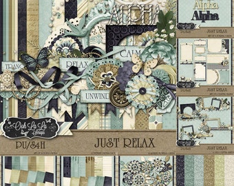 Just Relax Digital Scrapbook Kit Sammlung - Digitales Scrapbooking