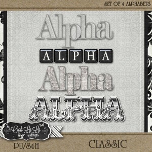 Alphabets - Classic Alphabet Pack Digital Scrapbook Kit - Digital Scrapbooking