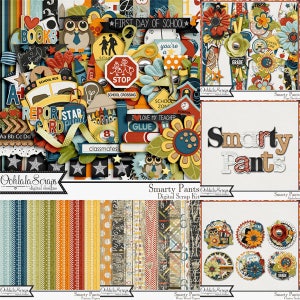 Smarty Pants School Digital Scrapbooking Kit Bundle for Digi Scrapping and Crafts