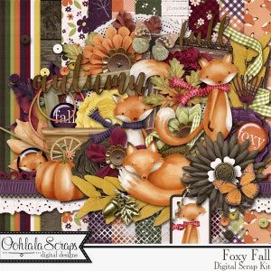 Foxy Fall, Autumn 12x12 Digital Scrapbook Kit
