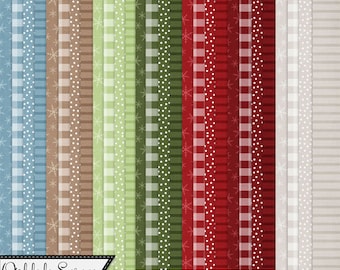 Silver Bells Christmas Winter 12x12 Pattern Papers Digital Scrapbooking