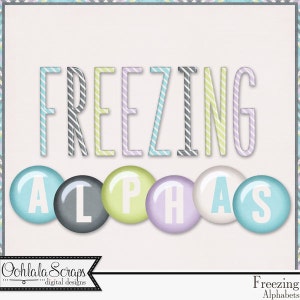 Freezing Winter Snowman Alphabets,Monograms,Elements,Embellishments, Digital Scrapbook Kit