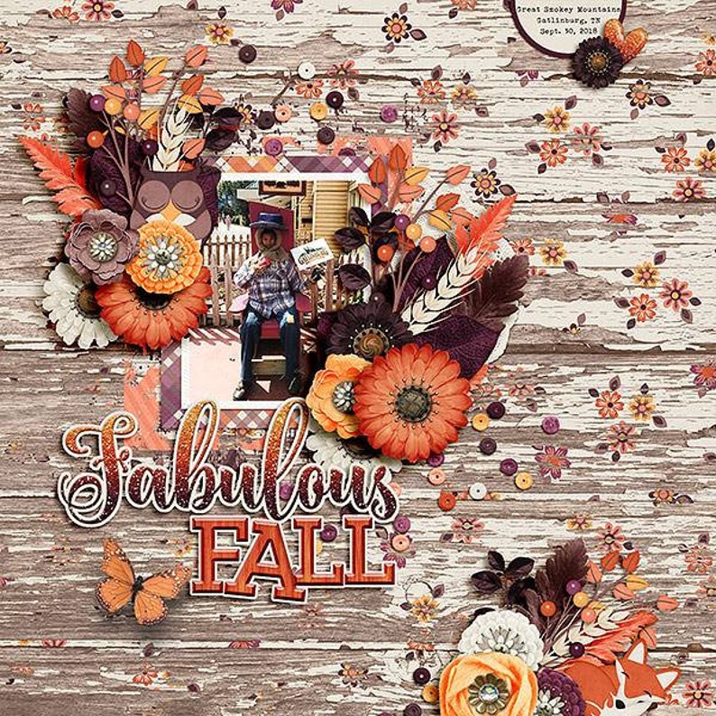 Digital Scrapbook Kit Color Me Fall Papers Alphabets - Etsy