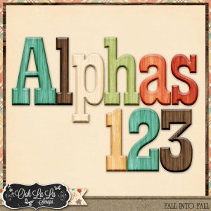 Fall Into Fall, Autumn Alphabets, Digital Scrapbook Kit, Scrapbooking