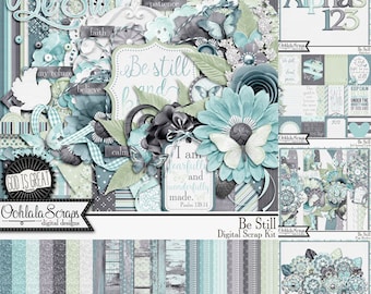 Be Still 12x12 digitalt scrapbookingkit medföljande samling