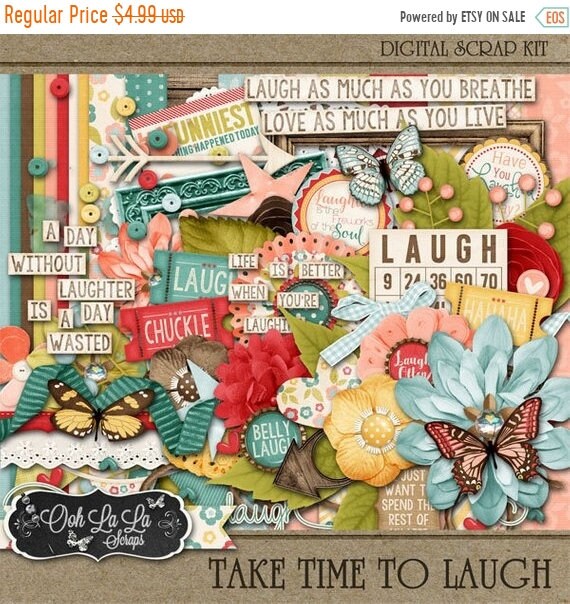On Sale 50% Take Time To Laugh 12x12 Digital Scrapbooking Kit  Etsy