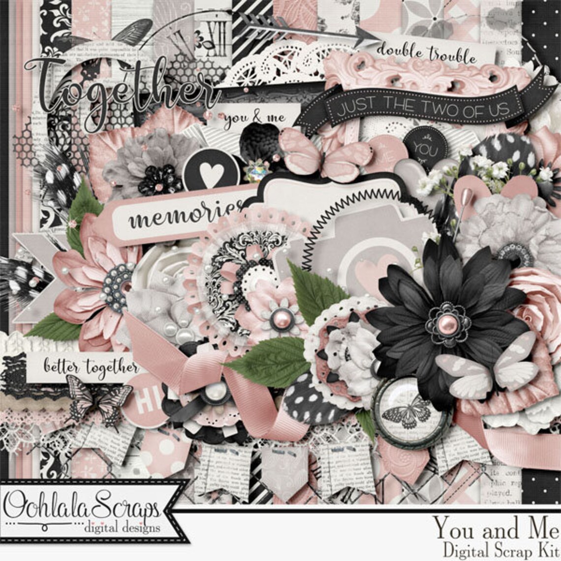 You and Me 12x12 Digital Scrapbooking Kit Downloadable - Etsy