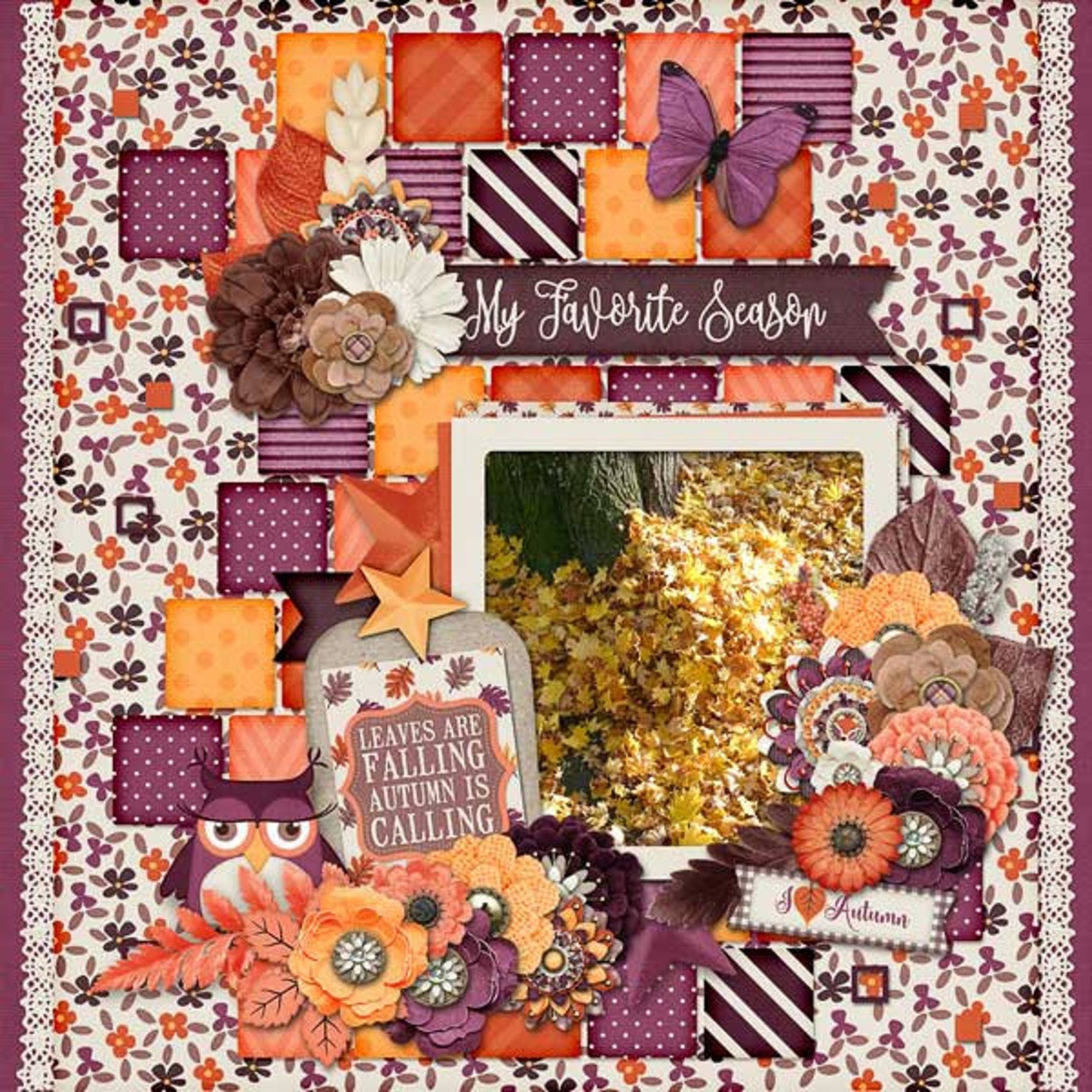 Digital Scrapbook Kit Color Me Fall Scrapbooking Bundle - Etsy