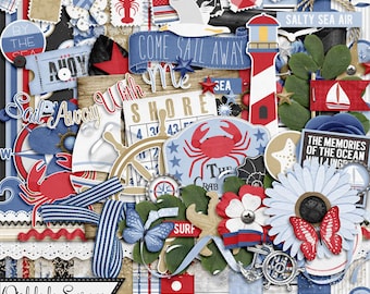 Kit per scrapbooking digitale Shoreline, Elementi, Abbellimenti