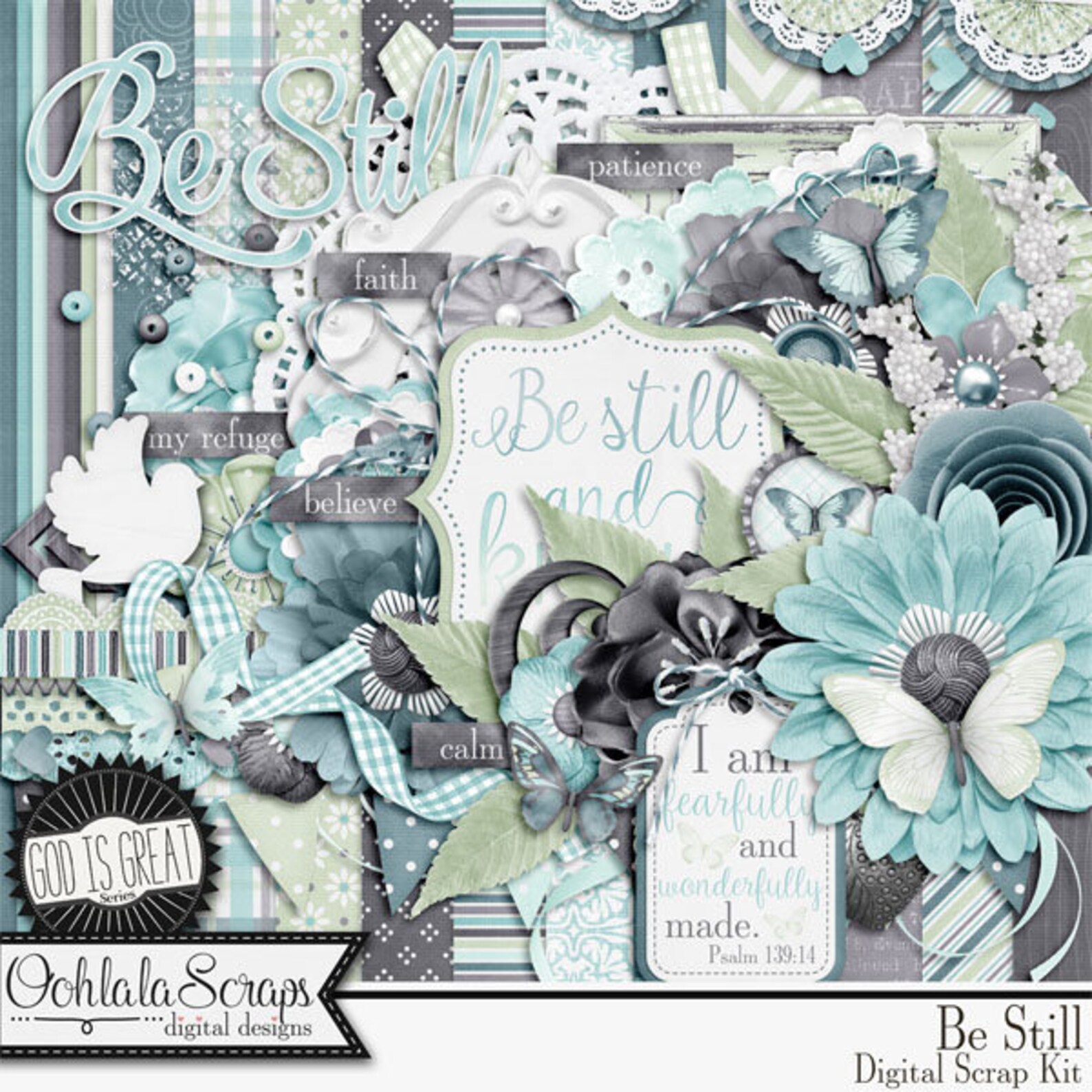 Be Still 12x12 Digital Scrapbooking Kit - Etsy