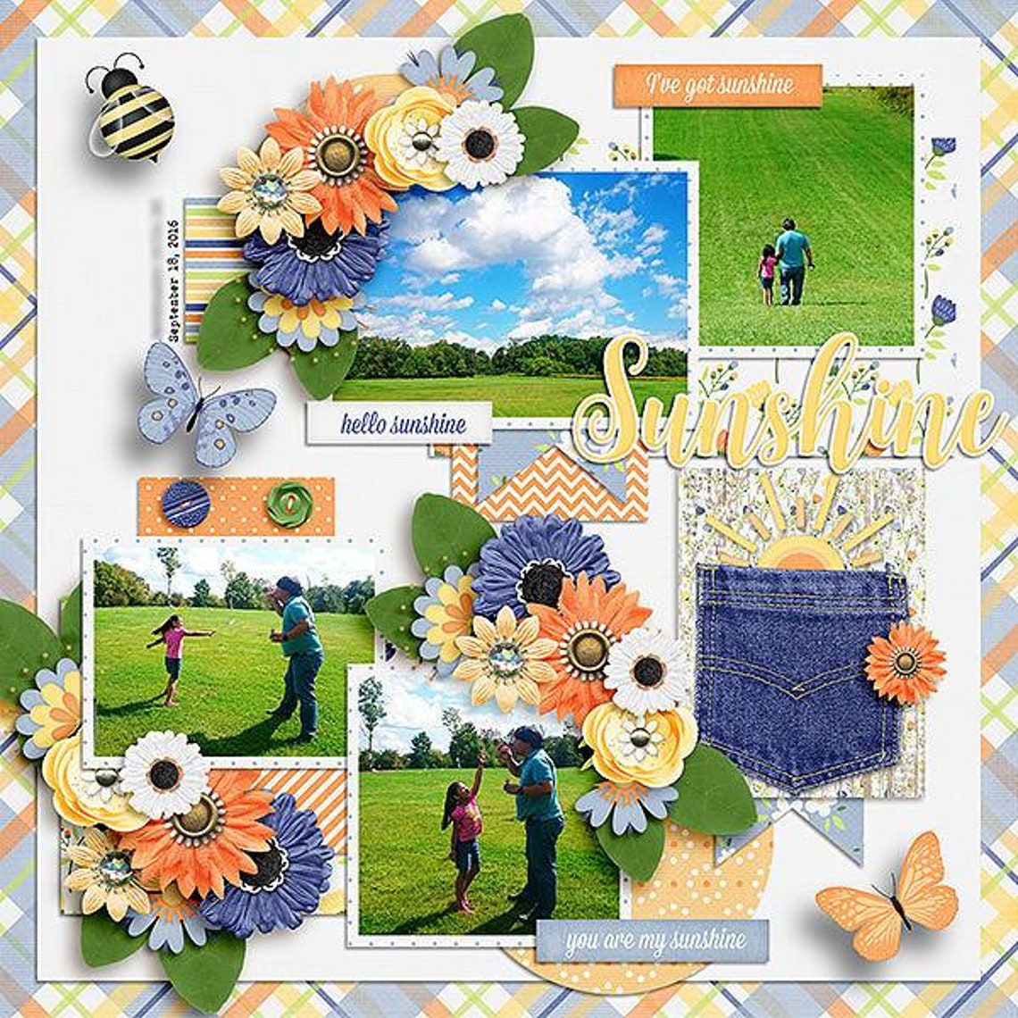 Pocket Full of Sunshine Digital Scrapbook Kit Bundle - Etsy