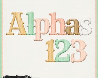 White Christmas Alphabets Elements Digital Scrapbooking Holiday Kit