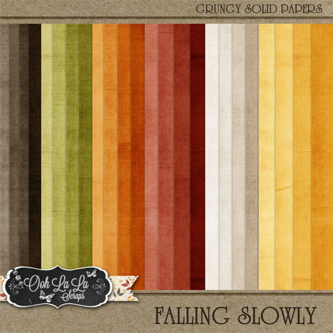 Autumn Falling Slowly Fall 12x12 Solid Papers, Digital Scrapbook ...