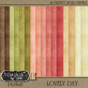 Lovely Day Grungy Solid Papers Pack Digital Scrapbook Kit - Digital Scrapbooking