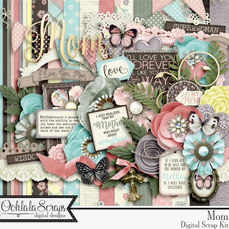 Mom Digital Scrapbook Kit for Digital Scrapbooking Mother/'s Day
