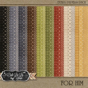 Digitales Scrapbooking - Für Him Extra Papers Pack Digital Scrapbook Kit