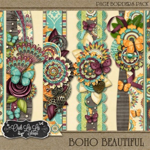 Bordi pagina - Scrapbooking digitale Boho Bellissimi bordi pagina - Kit scrapbooking digitale