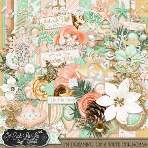 Zestaw do scrapbookingu cyfrowego „Białe Boże Narodzenie”