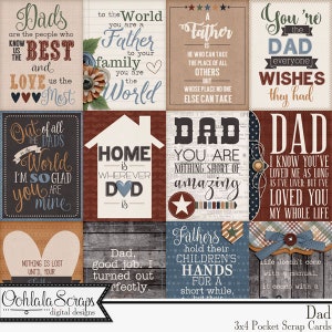 Dad Pocket Scrap Karten Verzierungen, Vatertag Digital Scrapbook Kit, Project Life