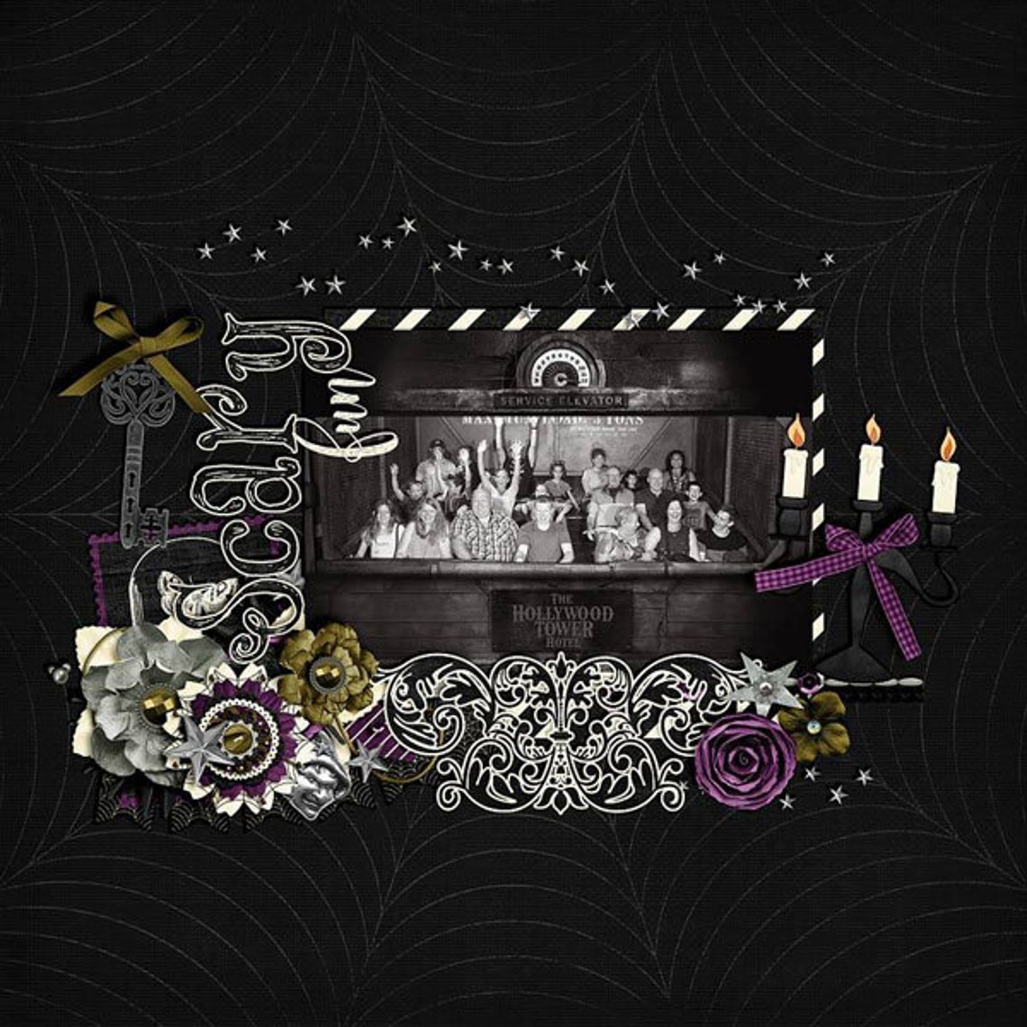 Creepy Halloween 12x12 Digital Scrapbooking Kit, Holiday, Collection ...