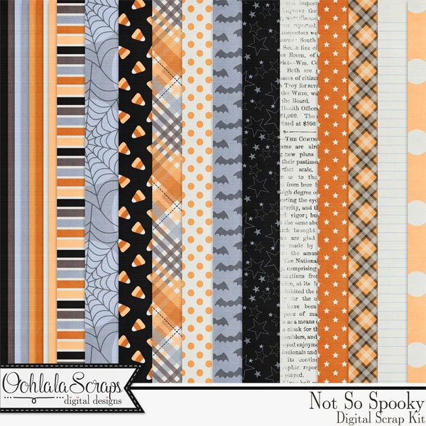 Not so Spooky Halloween Holiday 12x12 Digital Scrapbook Kit - Etsy
