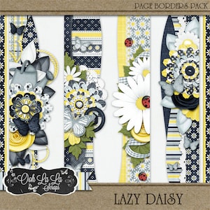 Page Borders - Lazy Daisy Digital Scrapbooking Kit 12 inch Page Borders