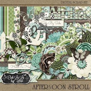 Afternoon Stroll Digital Scrapbooking, Spring, Summer