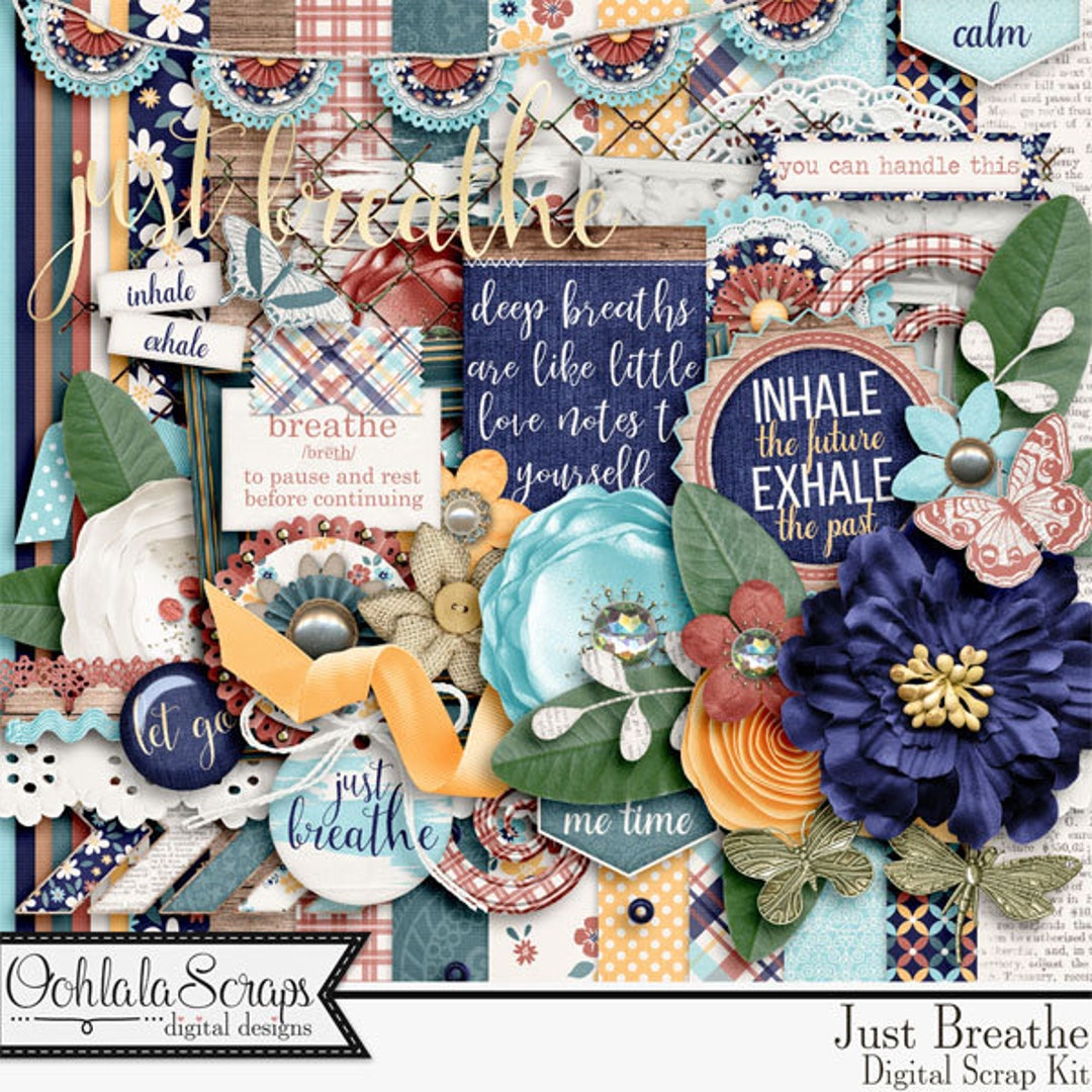 Just Breathe 12x12 Digital Scrapbooking Kit - Etsy