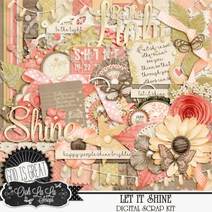 Let It Shine, Religious, Bible, Digital Scrapbook Kit, Scrapbooking