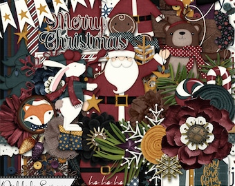 Cozy Christmas Holiday Digital Scrapbook Kit