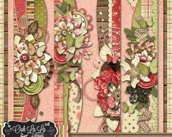 Page Borders - Lovely Day 12 Inch Page Borders Digital Scrapbook Kit - Digital Scrapbooking