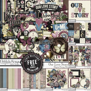 Our Love Story Valentine digitale plakboekpakketbundel, collectie