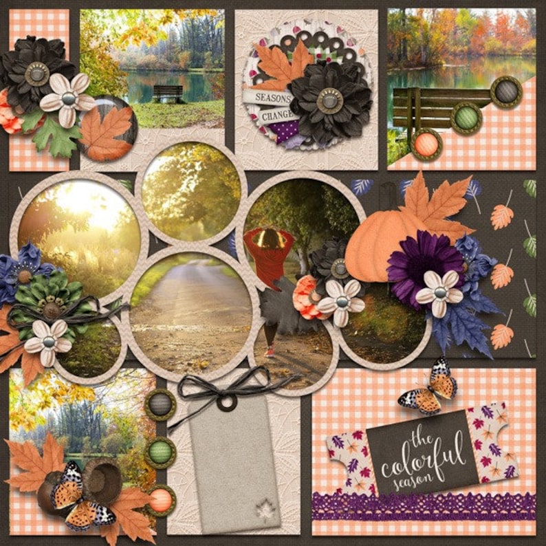 Seasons Change 12x12 Digital Scrapbook Kit Bundle Etsy