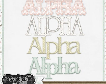 Shabby Chic,Alphabets,Digital Scrapbook Kit, Scrapbooking