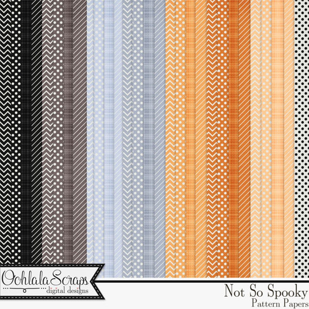 Not so Spooky Halloween 12x12 Pattern Papers and Backgrounds, Holiday ...