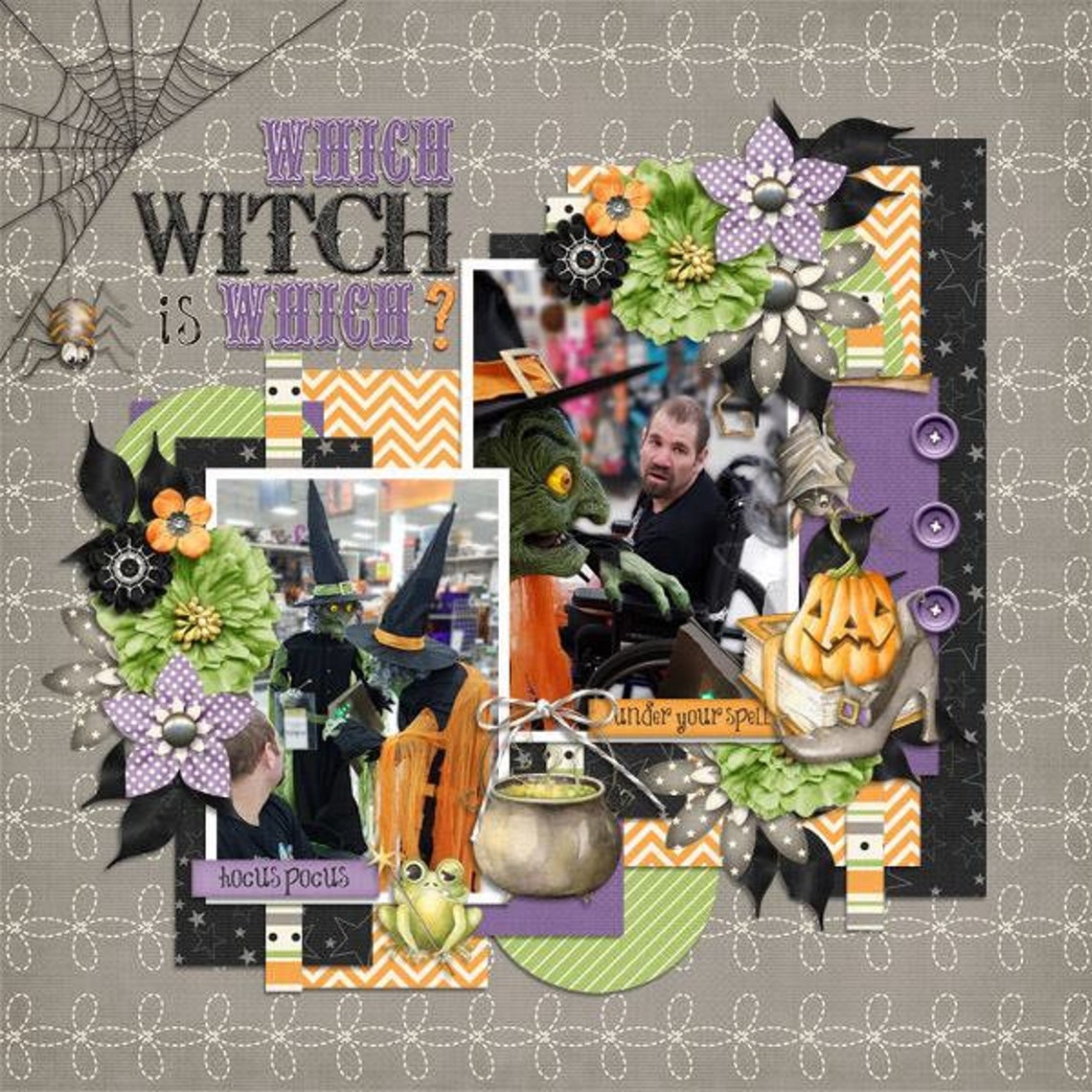 Hocus Pocus Halloween 12x12 Digital Scrapbook Kit, Holiday - Etsy