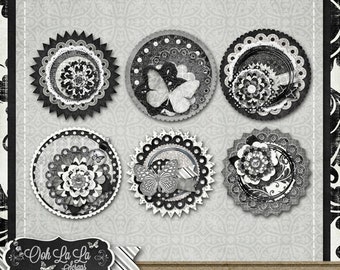 Kit de álbum de recortes digital Classic Seals - Scrapbooking digital