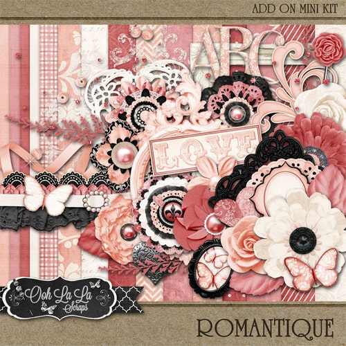 Romantique Digital Scrapbook Add On Mini Kit