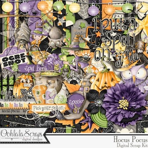 Hocus Pocus Halloween 12x12 Digital Scrapbook Kit, Holiday - Etsy