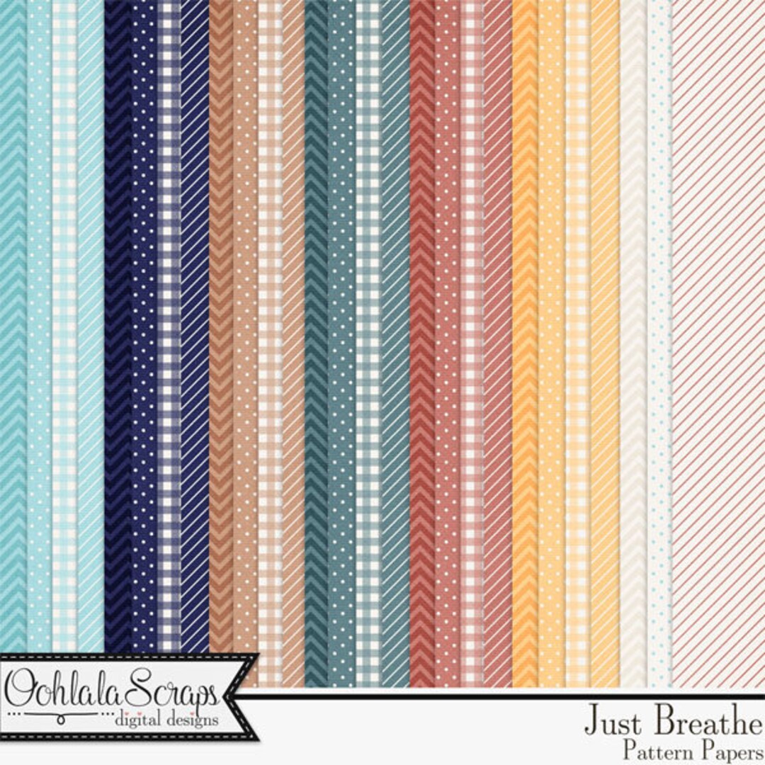 Just Breathe 12x12 Pattern Papers Digital Scrapbooking Kit - Etsy