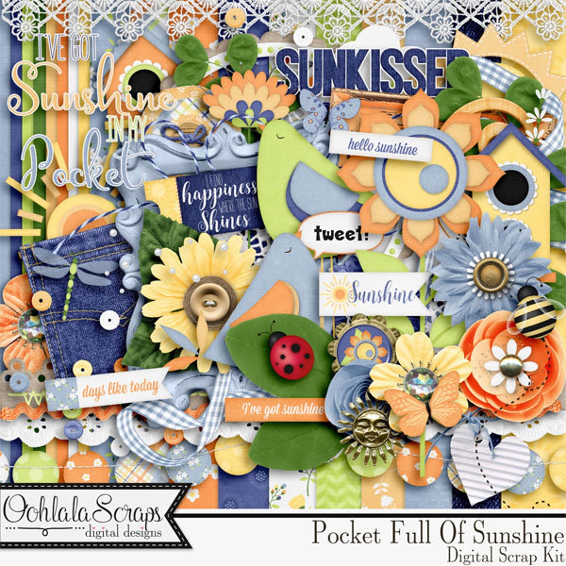 Pocket Full of Sunshine Digital Scrapbook Kit Bundle - Etsy