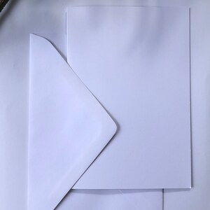 5"x7"  White Cards + Envelopes White Super Smooth Scored Cards Choose Quantity