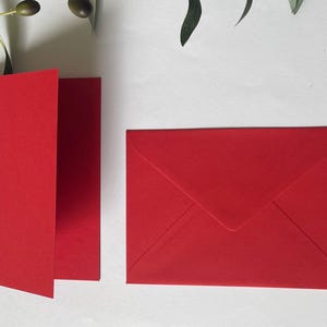 RED 130mmx185mm (5"x7")  Card & Envelopes, Recycled 120gsm